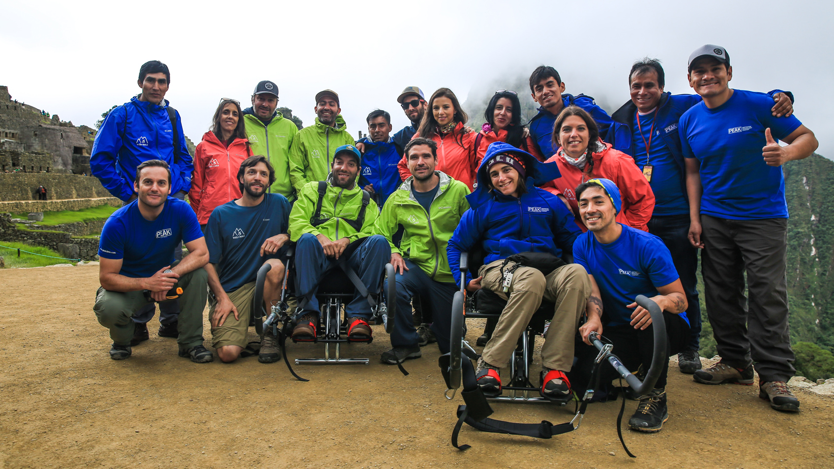 The PEAK DMC & Wheel the World team at Machu Picchu.